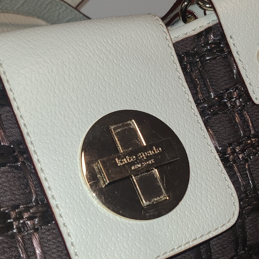 Kate Spade New York Woven Brown and Cream Shoulder Bag - Picture 3 of 9